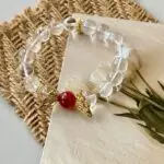 Red Resin Flower Butterfly-Gold Element