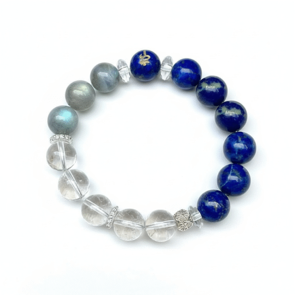 Throat Chakra Healing Bracelet – Lapis Lazuli, Labradorite & Clear Quartz Energy Stones