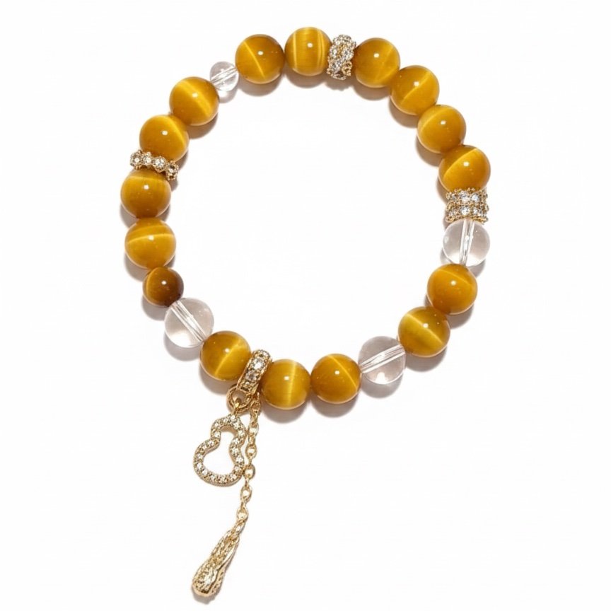 Gemini_Generated_Image_m7uyium7uyium7uy The Visionary’s Shield: 9mm Golden Tiger’s Eye & Clear Quartz Empowerment Bracelet - 画像 (1)