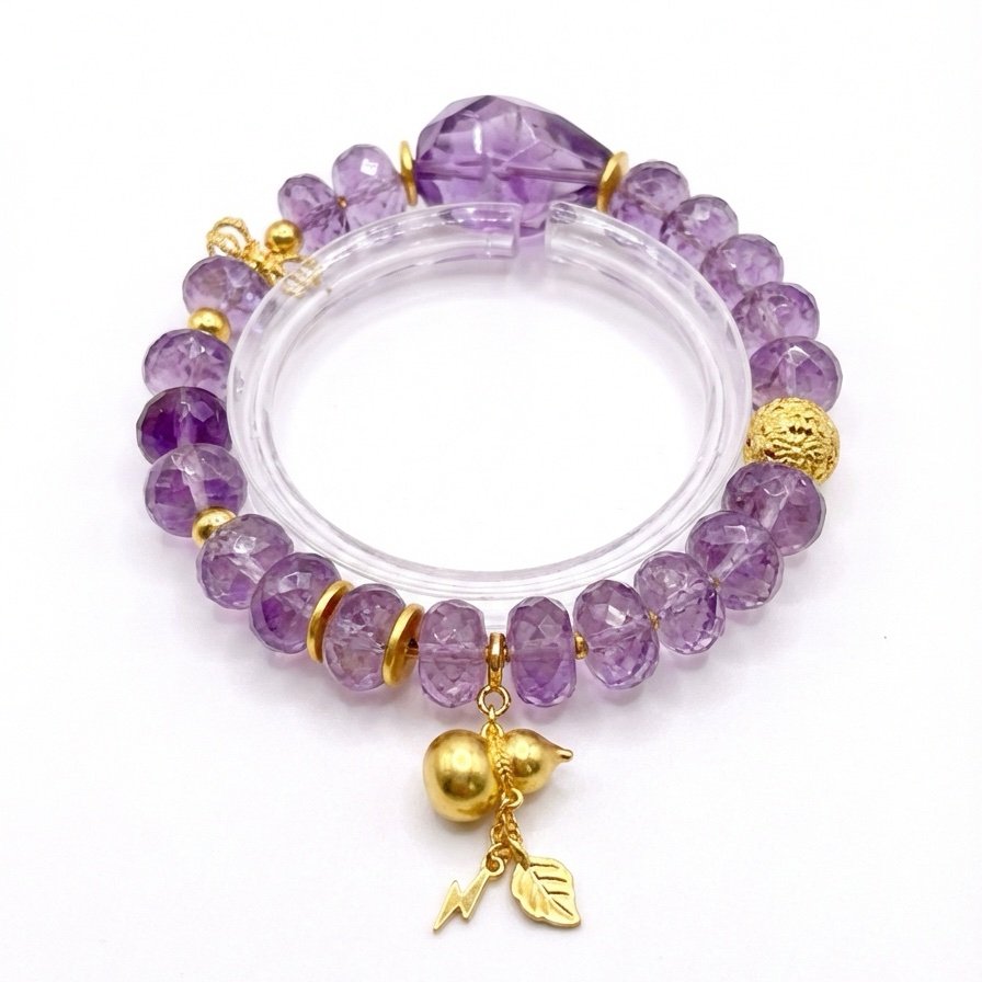 Generated Image January 11, 2026 - 2_02PM The Zen Master: Amethyst, Gourd & Vajra Scepter Bracelet – Image 1