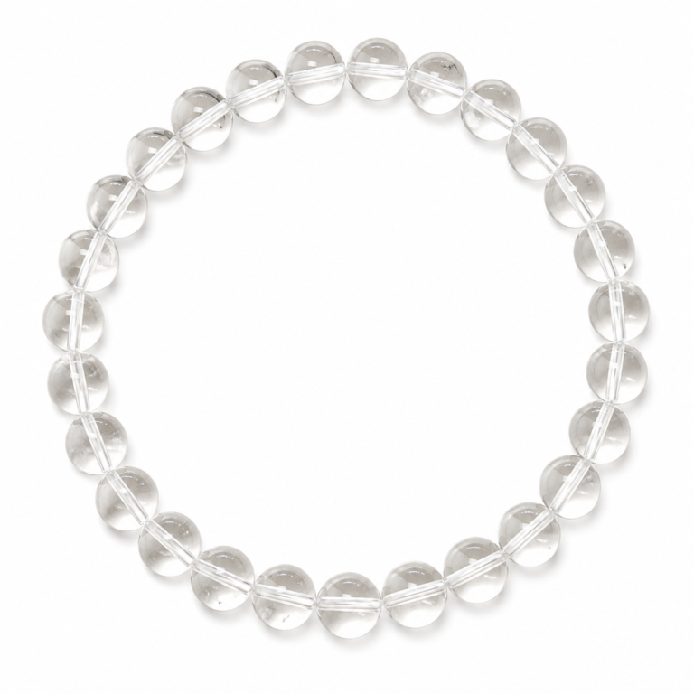 Pure Light - AA Clear Quartz 8mm Bracelet on white background