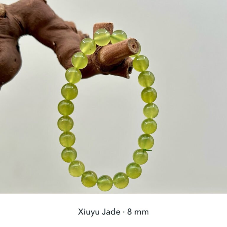 Gentle Renewal - Xiuyu Jade 8mm Bracelet detail 1
