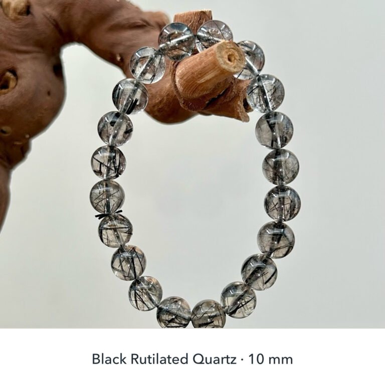 Midnight Focus - Black Rutilated Quartz 10mm Bracelet detail 1