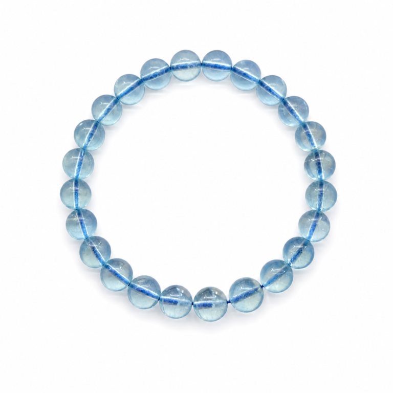 Ocean Clarity - Aquamarine 8mm Bracelet on white background
