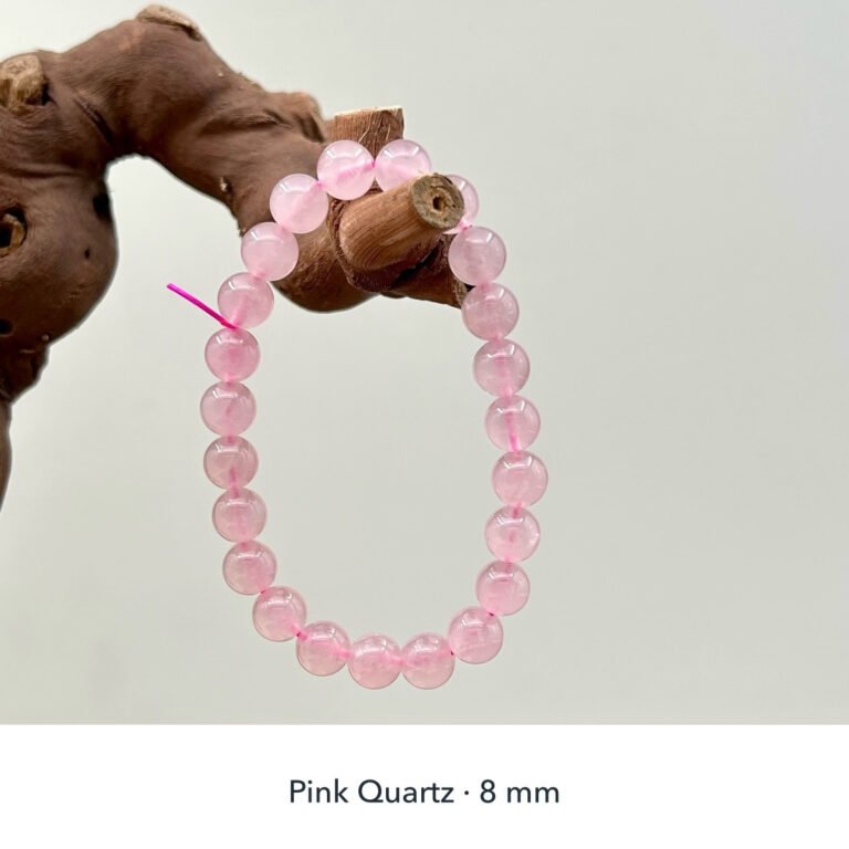 Grapefruit Glow - Pink Quartz 10mm Bracelet detail 1