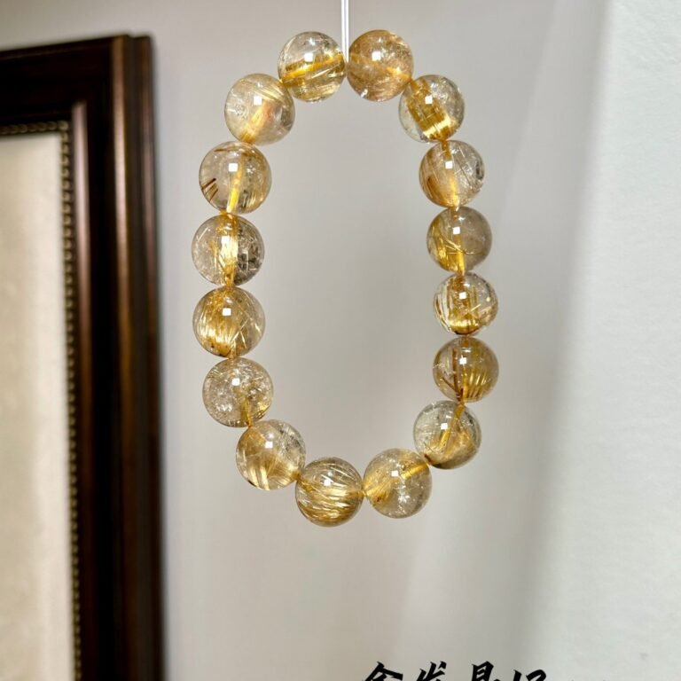 Golden Current - Golden Rutilated Quartz 13mm Bracelet detail 1