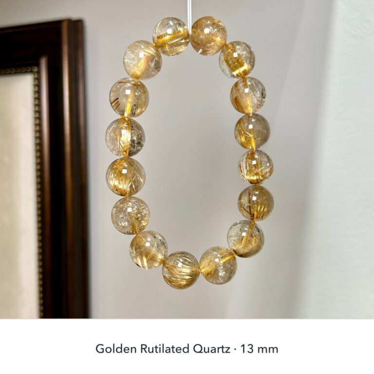 Golden Current - Golden Rutilated Quartz 13mm Bracelet detail 1