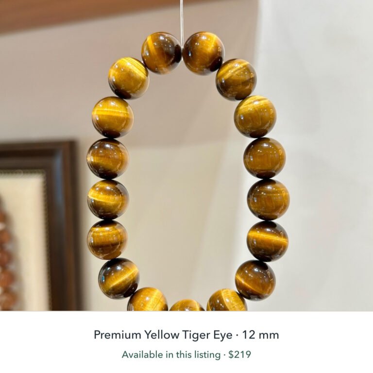Golden Resolve - Premium Yellow Tiger Eye 12mm Bracelet detail 1