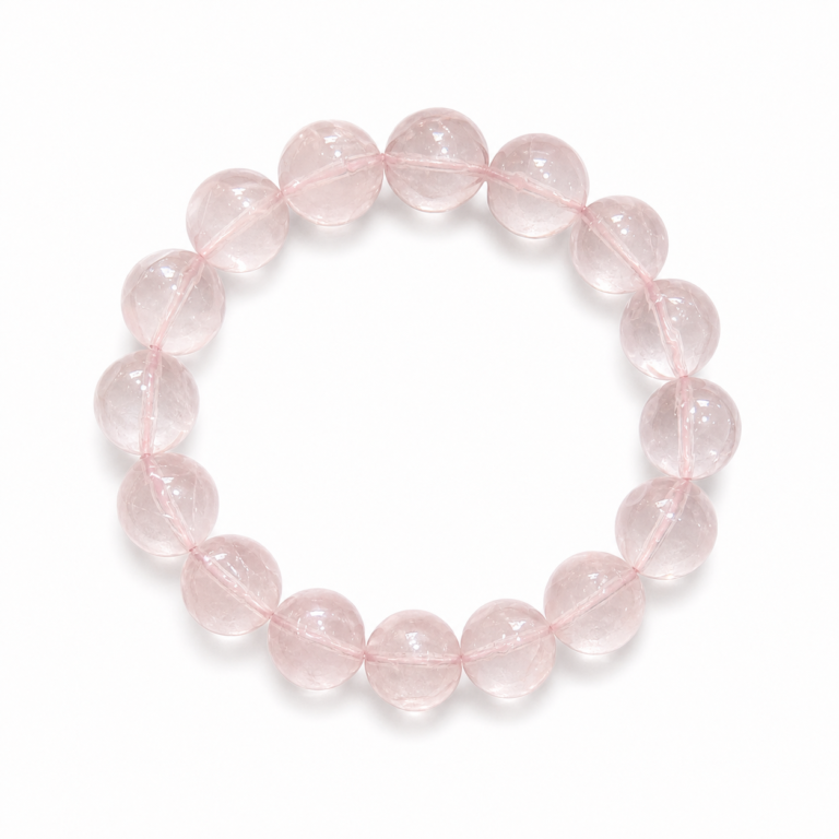 Blush Bloom - Rose Quartz Pineapple-Cut Bracelet on white background