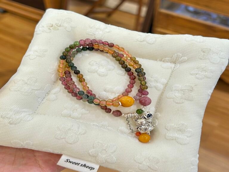 One-of-a-Kind Amber & Tourmaline Multi-Wrap Bracelet detail 1